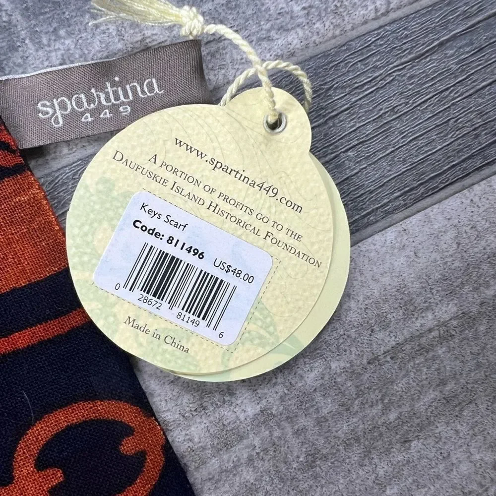 NWT Spartina 449 Wool Key Large Scarf.